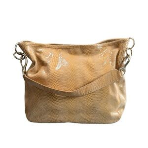 Calvin Klein‎ Snake Skin Texture Mustard Yellow Large Hobo Bag